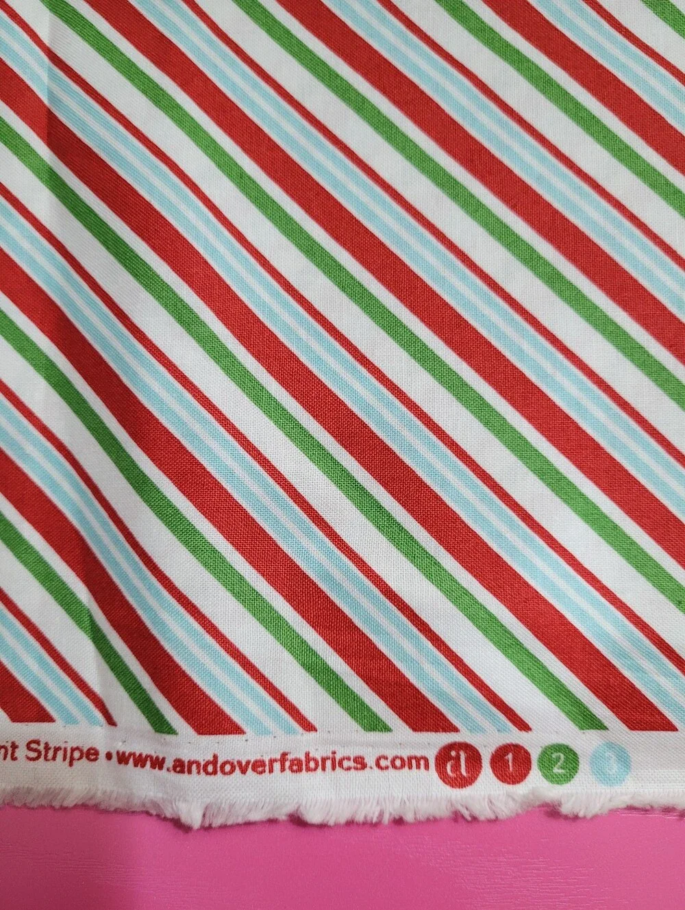 Peppermint Stripe Sewing Fabric Renee Nanneman Andover Fabrics (1019)